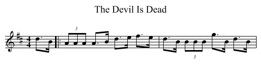 The Devil Is Dead - staff notation