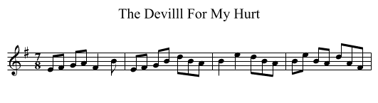 The Devilll For My Hurt - staff notation