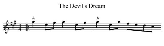 The Devil's Dream - staff notation