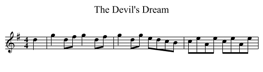 The Devil's Dream - staff notation