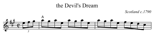the Devil's Dream - staff notation