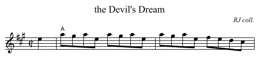 the Devil's Dream - staff notation