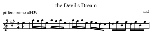 the Devil's Dream - staff notation