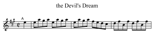 the Devil's Dream - staff notation