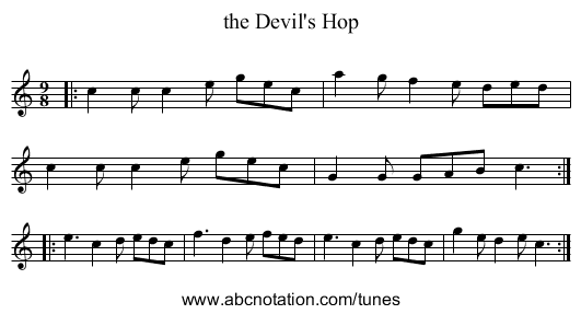 the Devil's Hop - staff notation