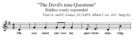 The Devil's nine Questions - staff notation