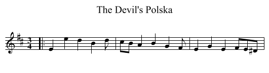 The Devil's Polska - staff notation