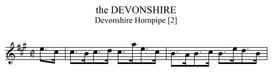 the DEVONSHIRE - staff notation
