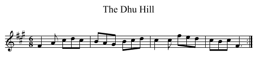 The Dhu Hill - staff notation
