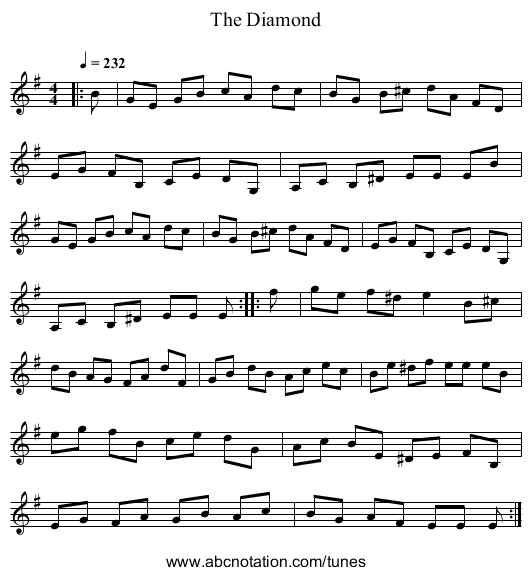 The Diamond - staff notation