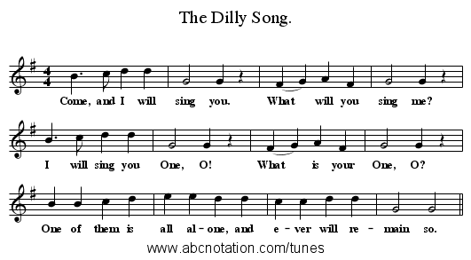 The Dilly Song. - staff notation