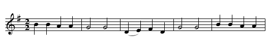 The Dilly Song - staff notation