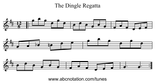 The Dingle Regatta - staff notation