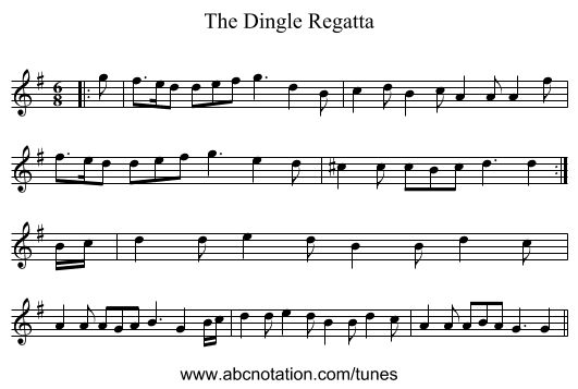 The Dingle Regatta - staff notation
