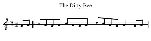 The Dirty Bee - staff notation