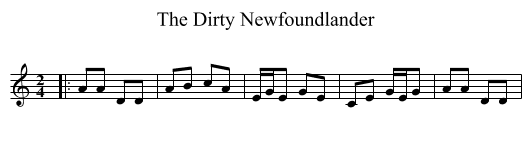 The Dirty Newfoundlander - staff notation