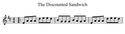 The Discounted Sandwich - staff notation
