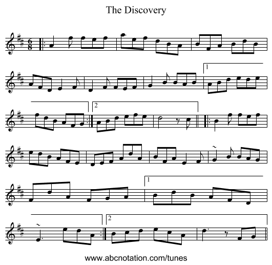 The Discovery - staff notation