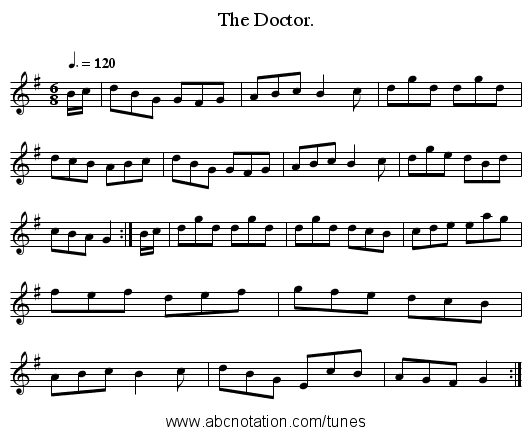 The Doctor. - staff notation