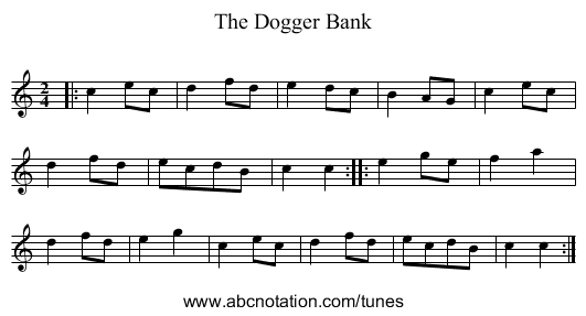 The Dogger Bank - staff notation