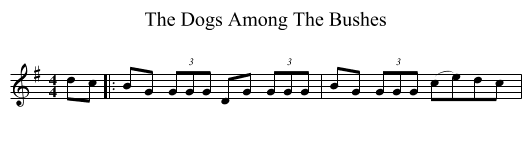 The Dogs Among The Bushes - staff notation