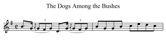 The Dogs Among the Bushes - staff notation