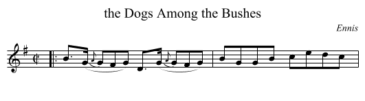 the Dogs Among the Bushes - staff notation