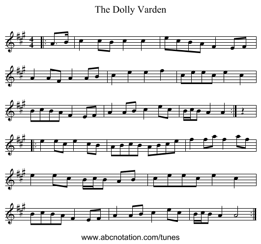 The Dolly Varden - staff notation