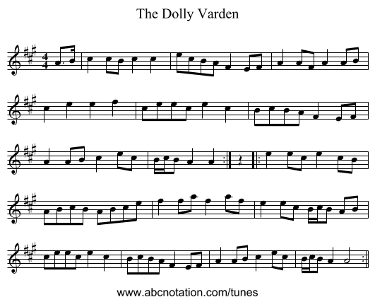 The Dolly Varden - staff notation