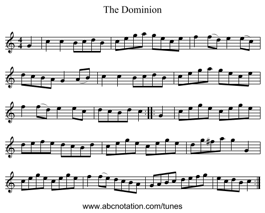 The Dominion - staff notation