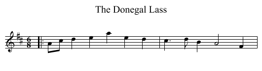 The Donegal Lass - staff notation