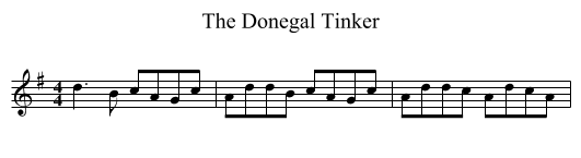 The Donegal Tinker - staff notation