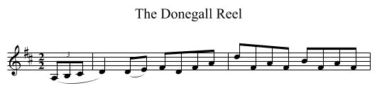 The Donegall Reel - staff notation