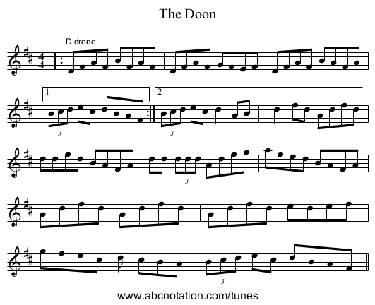 The Doon - staff notation