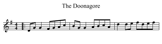 The Doonagore - staff notation