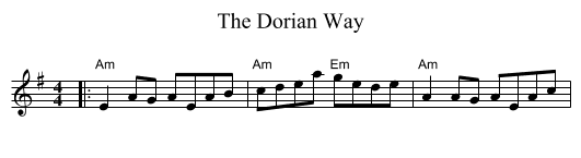 The Dorian Way - staff notation
