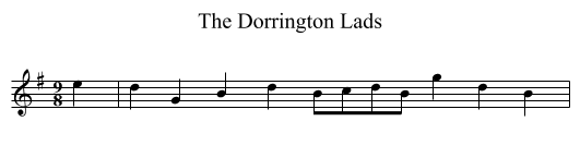 The Dorrington Lads - staff notation