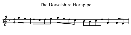 The Dorsetshire Hornpipe - staff notation