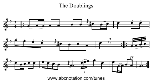 The Doublings - staff notation