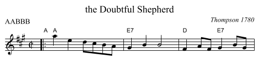 the Doubtful Shepherd - staff notation