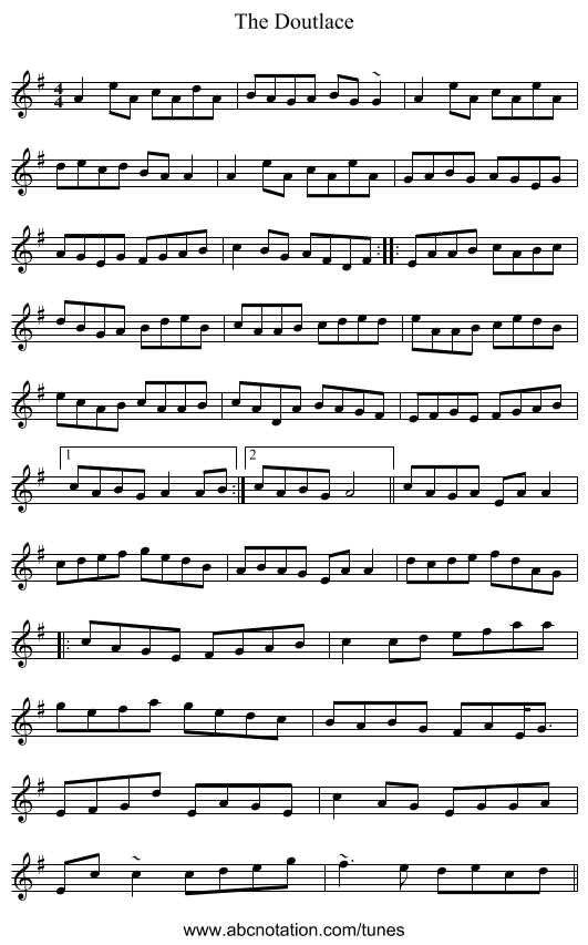 The Doutlace - staff notation