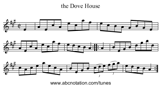 the Dove House - staff notation
