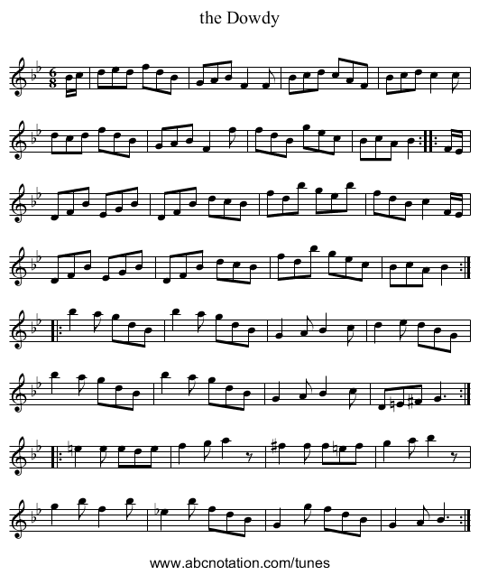 the Dowdy - staff notation