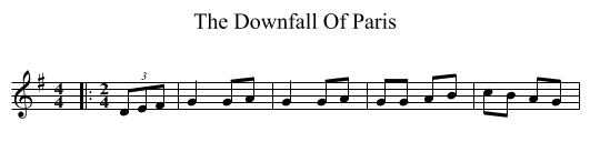 The Downfall Of Paris - staff notation