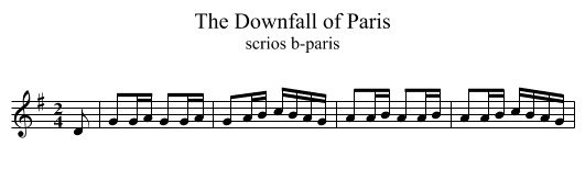 The Downfall of Paris - staff notation