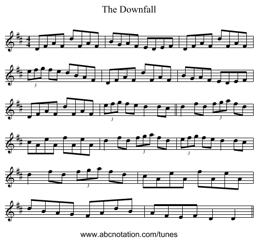 The Downfall - staff notation