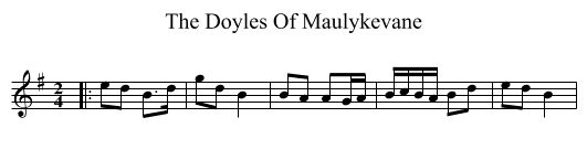The Doyles Of Maulykevane - staff notation