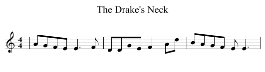 The Drake's Neck - staff notation