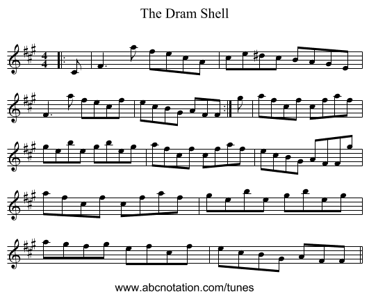 The Dram Shell - staff notation