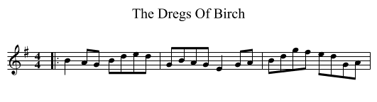 The Dregs Of Birch - staff notation
